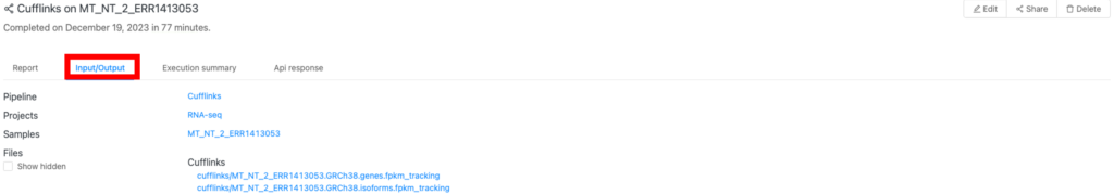 図5.「Input/output」ページ。